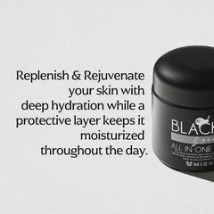MIZON Black Snail Cream being applied for gentle moisturizing routine.