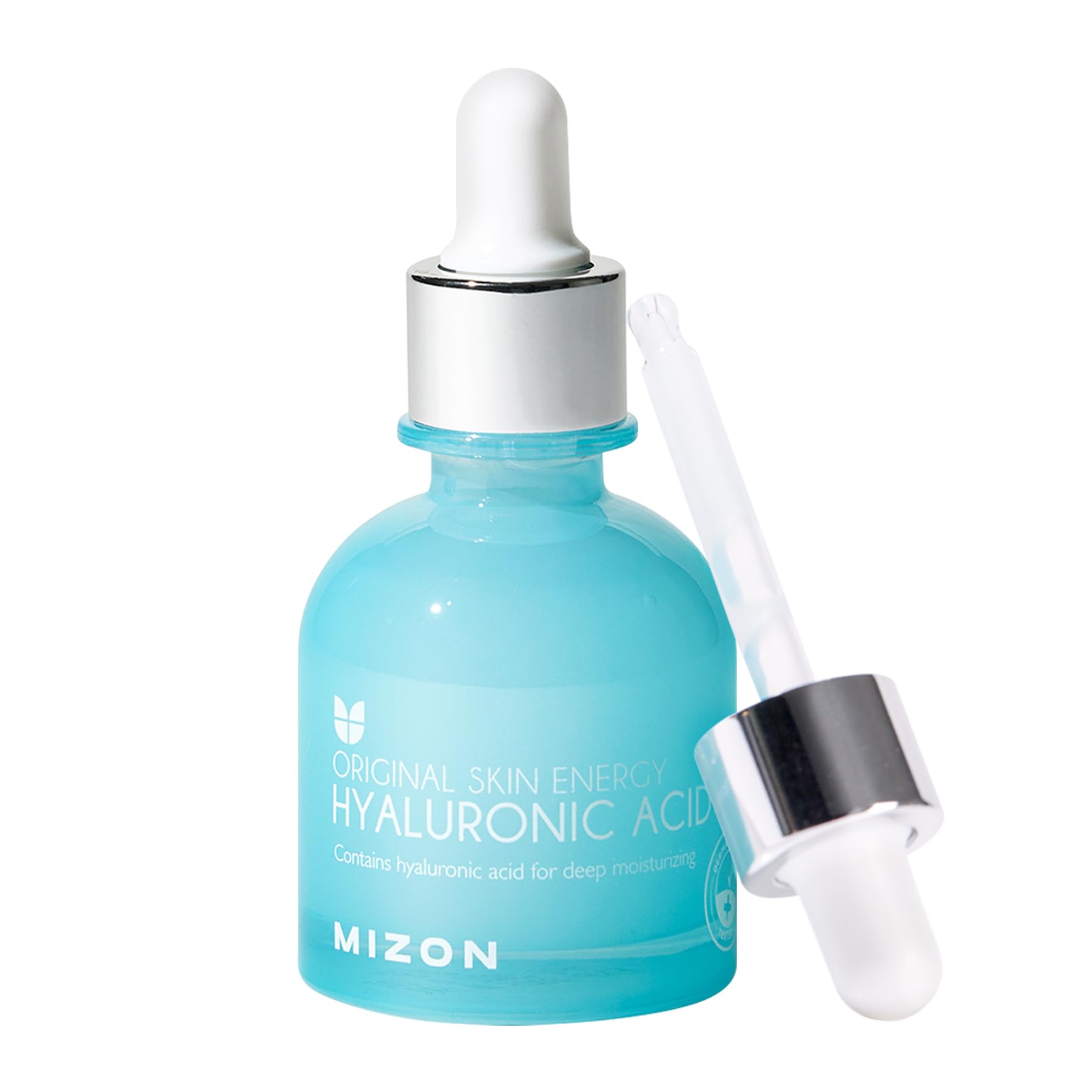 MIZON Hyaluronic Acid 100 Serum bottle closeup for deep hydration and glow