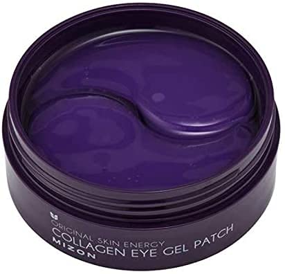 MIZON hydrogel texture shown with cooling effect on under-eye area.