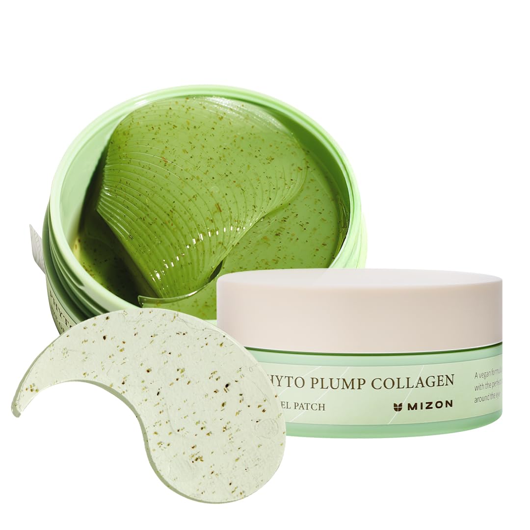 MIZON Phyto Plump Eye Gel Patch packaging highlights hydrating support for the under-eye area.