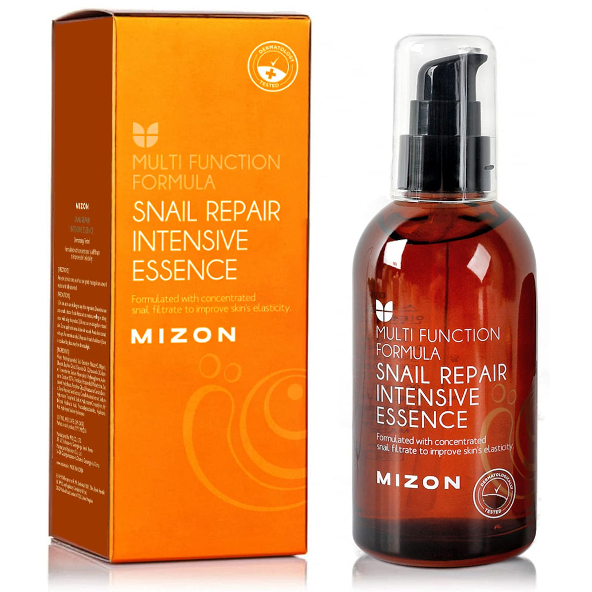 MIZON Snail Repair Intensive Essence bottle close-up showing hydration.