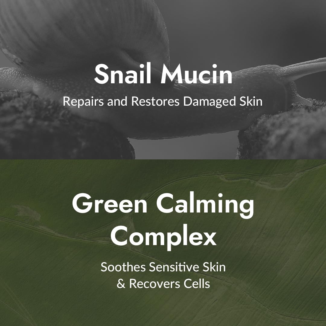 Texture swirl of MIZON snail repair cream showing lightweight finish.