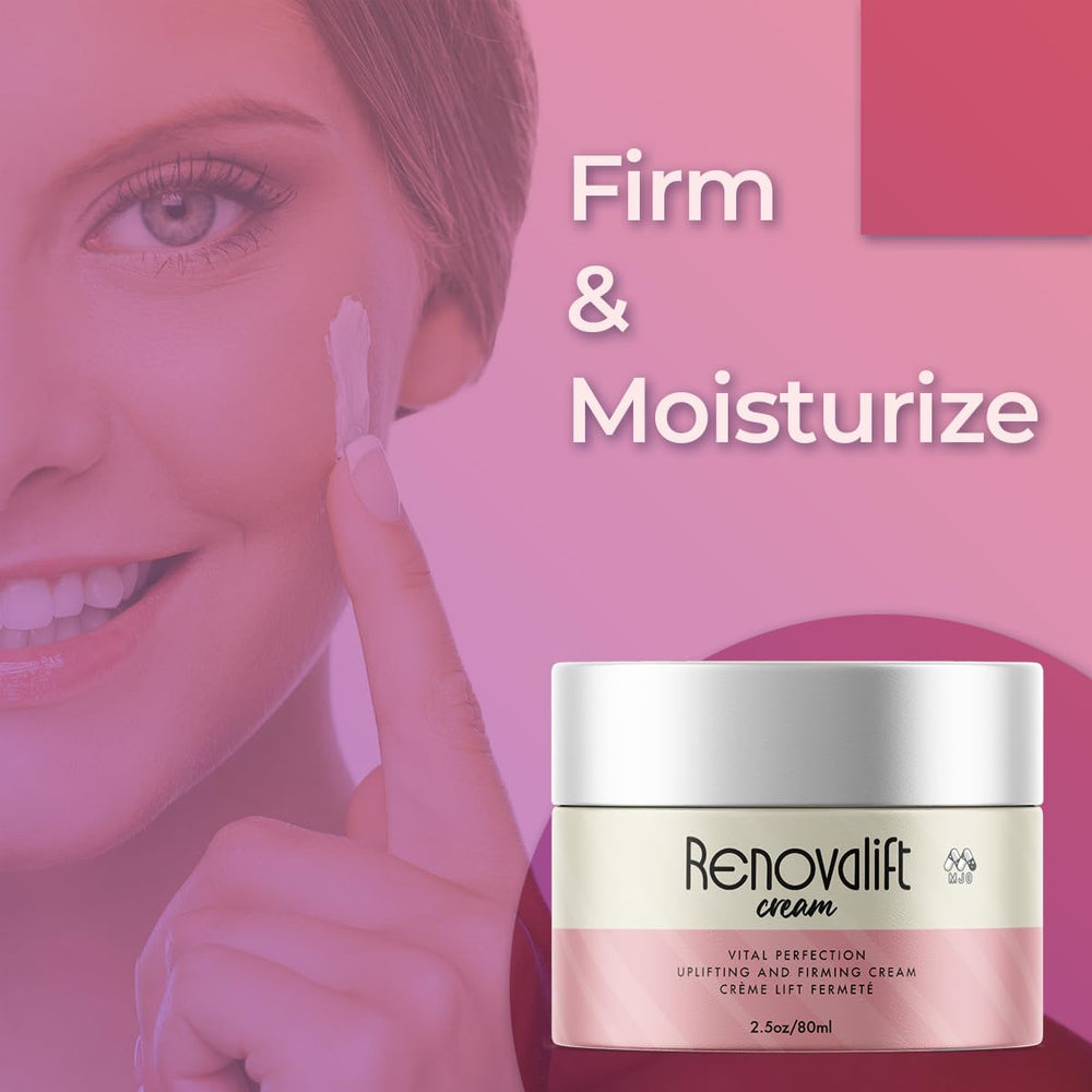 MJO Renovalift glow-promoting cream effect on healthy-looking skin