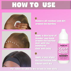 MKBLNP waterproof sweatproof lace glue ideal for workouts and humid days.