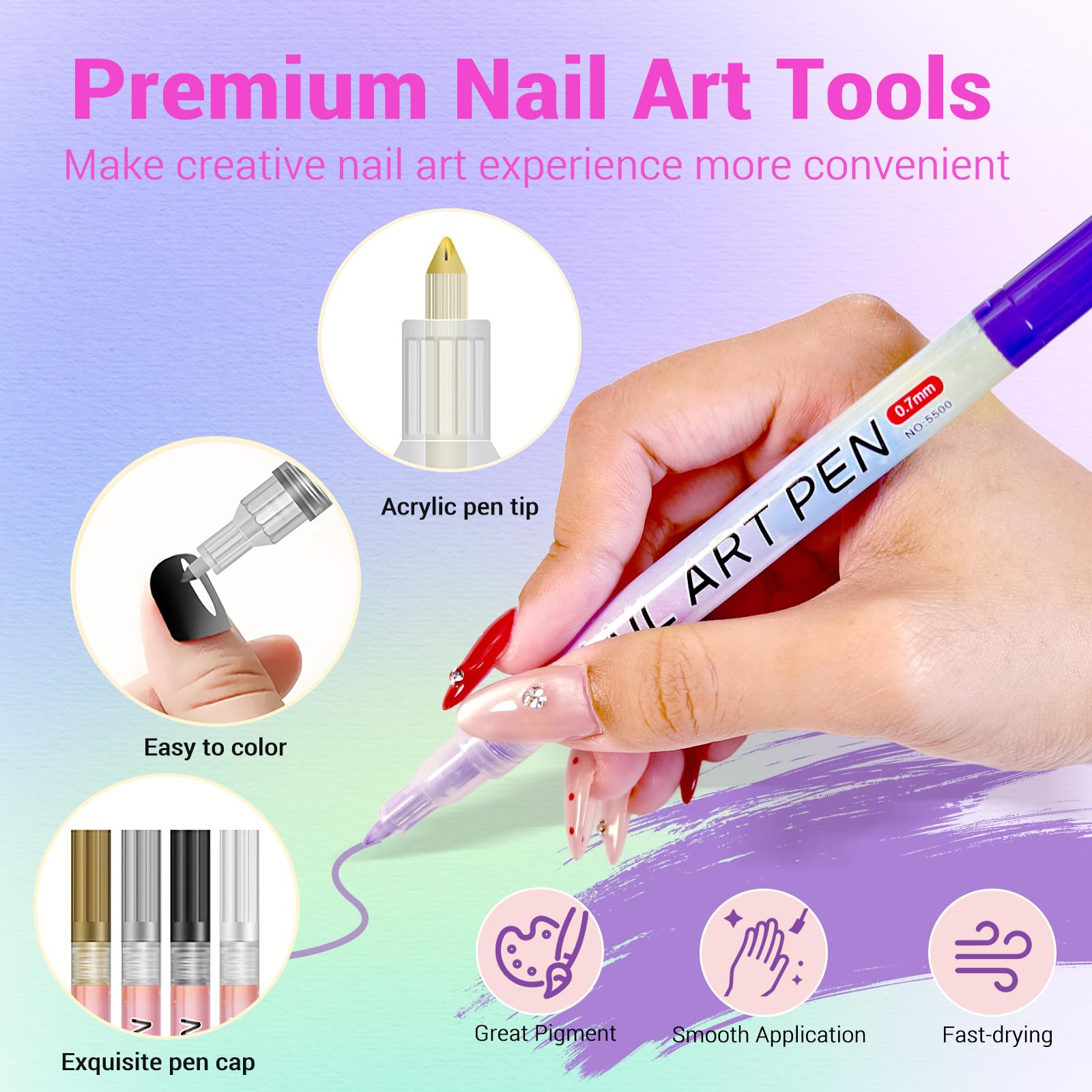 MKNZOME pens show vibrant colors for bold DIY nails