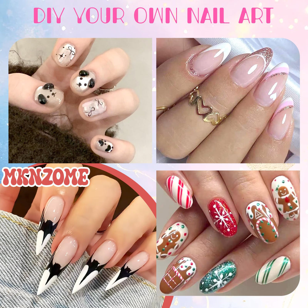 MKNZOME nail art pens with tilt tip enabling detailed line work