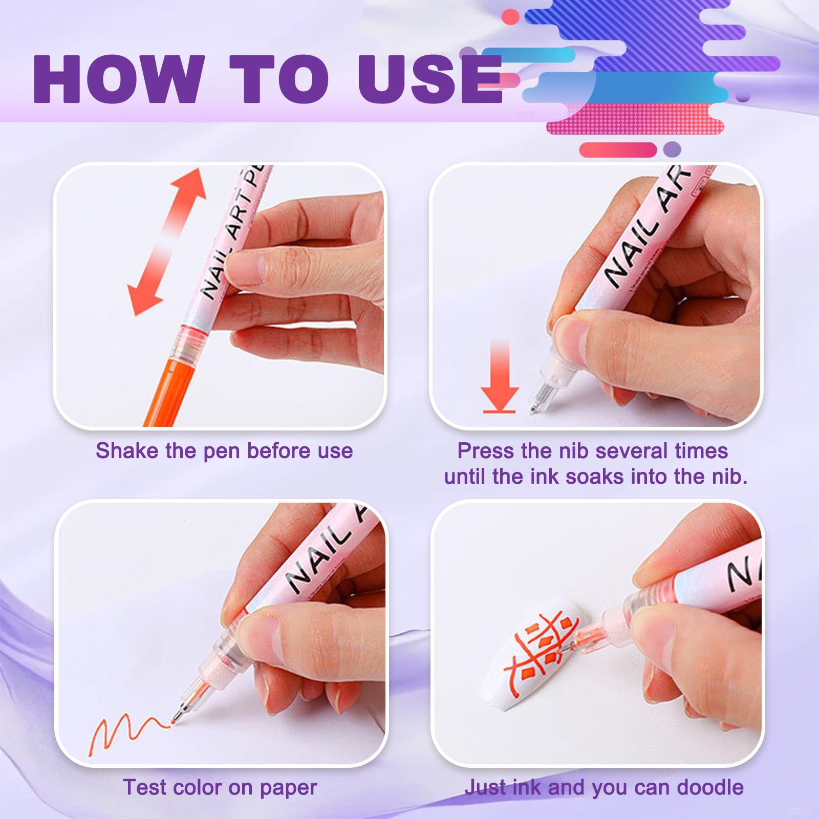 MKNZOME nail art pens are easy to clean after use.