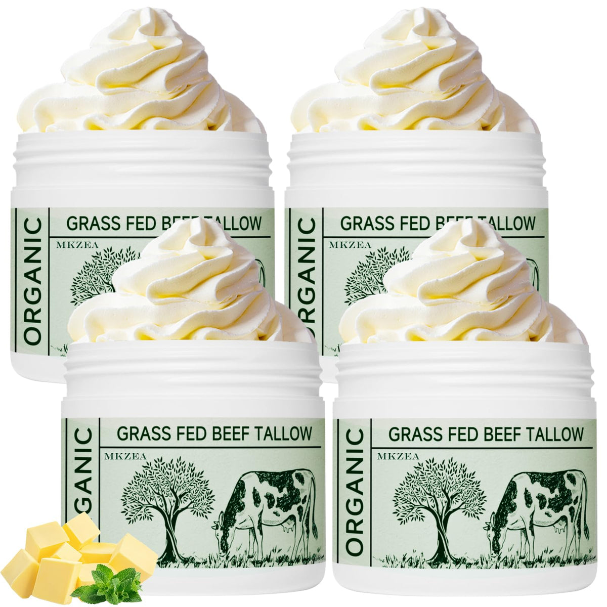 mkzea beef tallow face cream jar for deep hydration and nourishment.