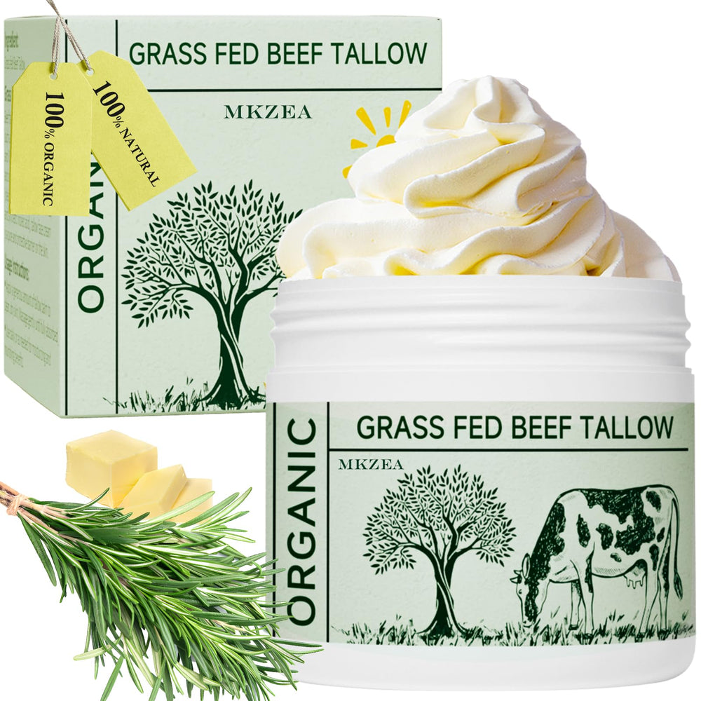 Mkzea beef tallow face moisturizer unscented bottle shows pure, hydrating skin care for sensitive skin