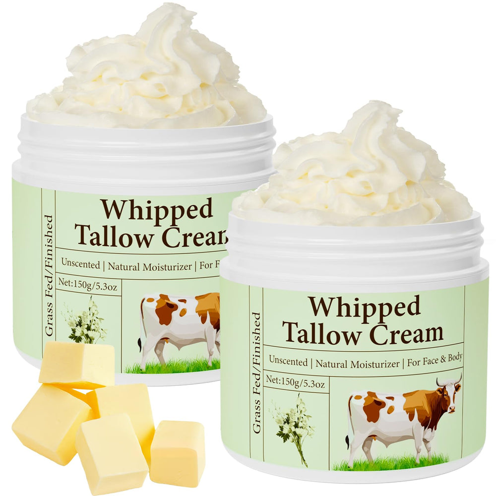MKZEA Beef Tallow Skin Jar shows whipped texture for deep hydration and easy application.