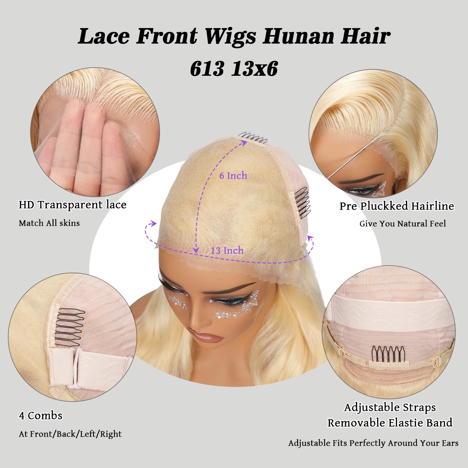 MLCAGATE glueless cap layout for secure, comfortable fit without adhesive.