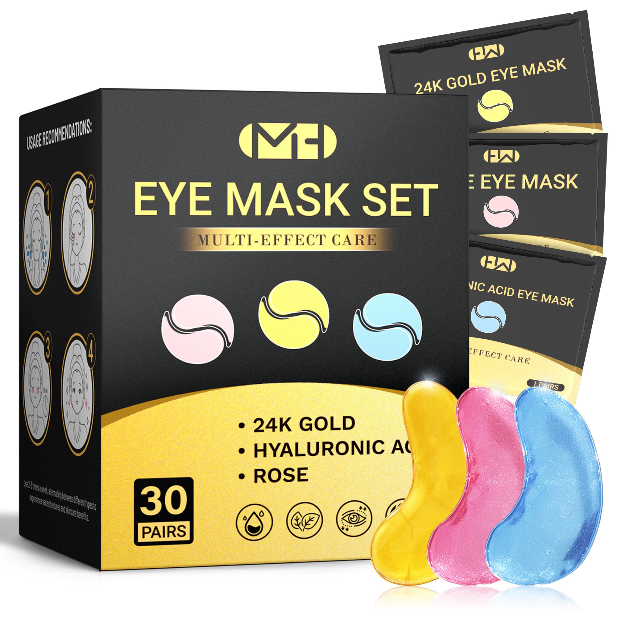 MLDWYH 24K Gold Eye Mask firming for revitalized under-eye skin