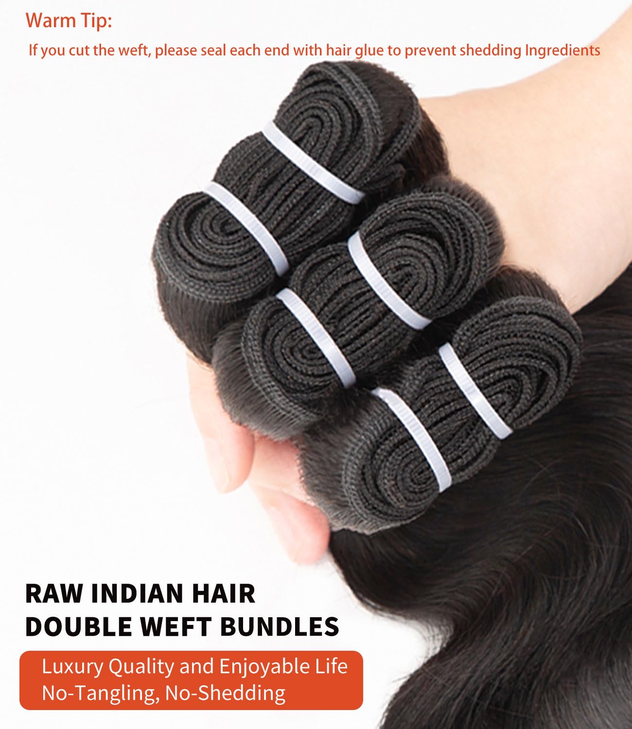 MLIP raw bundles precise cuticle alignment; minimizes shedding risk and helps styling.
