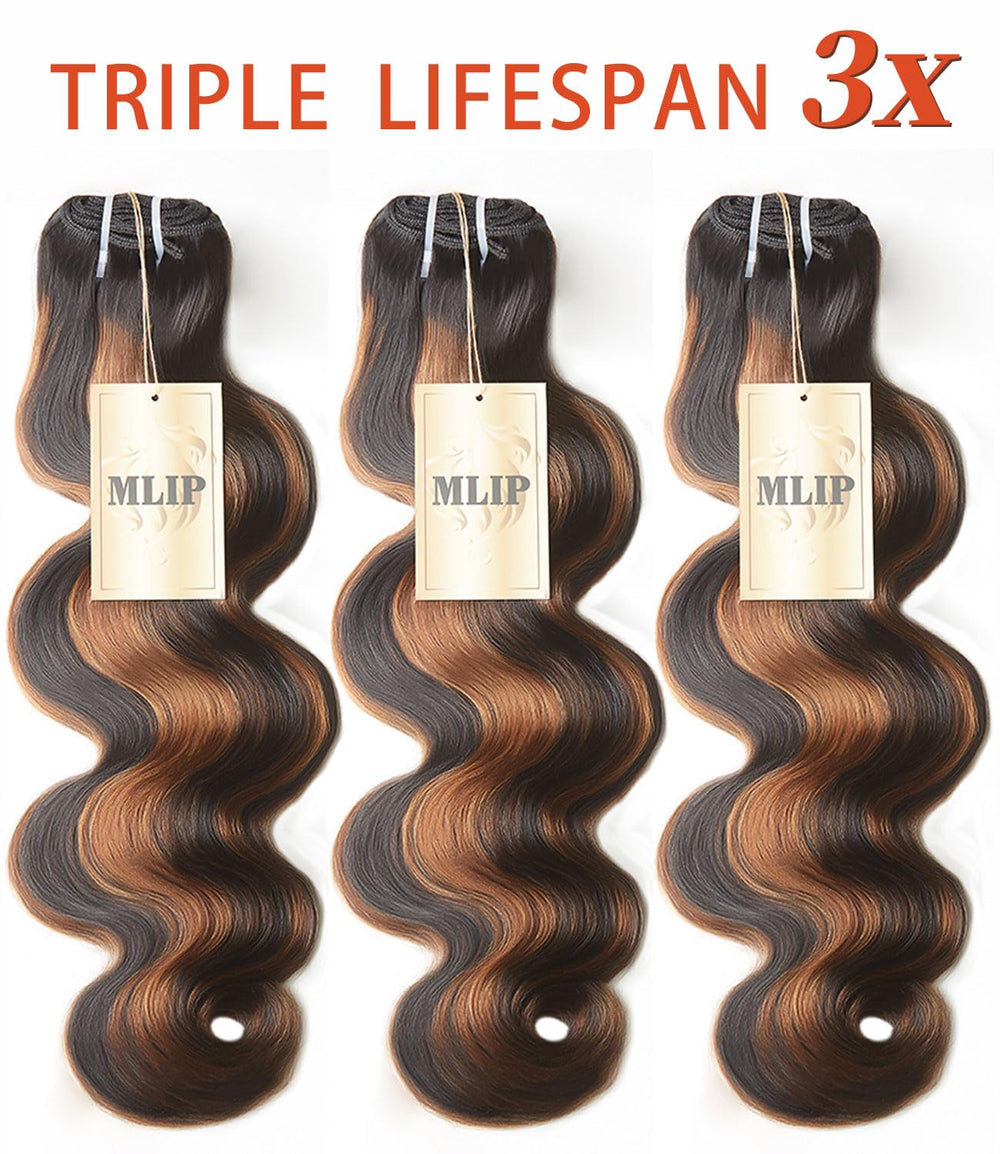 MLIP raw Indian hair double weft minimizes shedding and boosts durability.