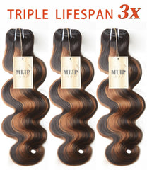 MLIP raw Indian hair double weft minimizes shedding and boosts durability.