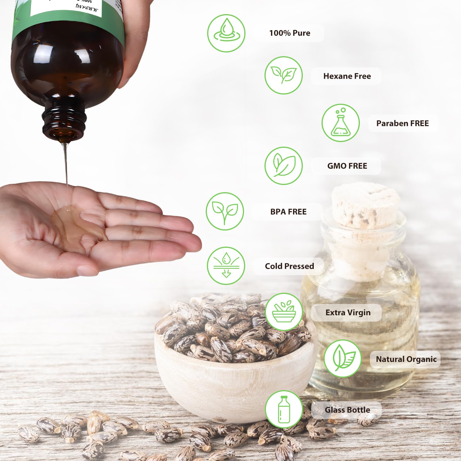 MMPANG cold-pressed hexane-free oil bottle for pure skincare and hair care.