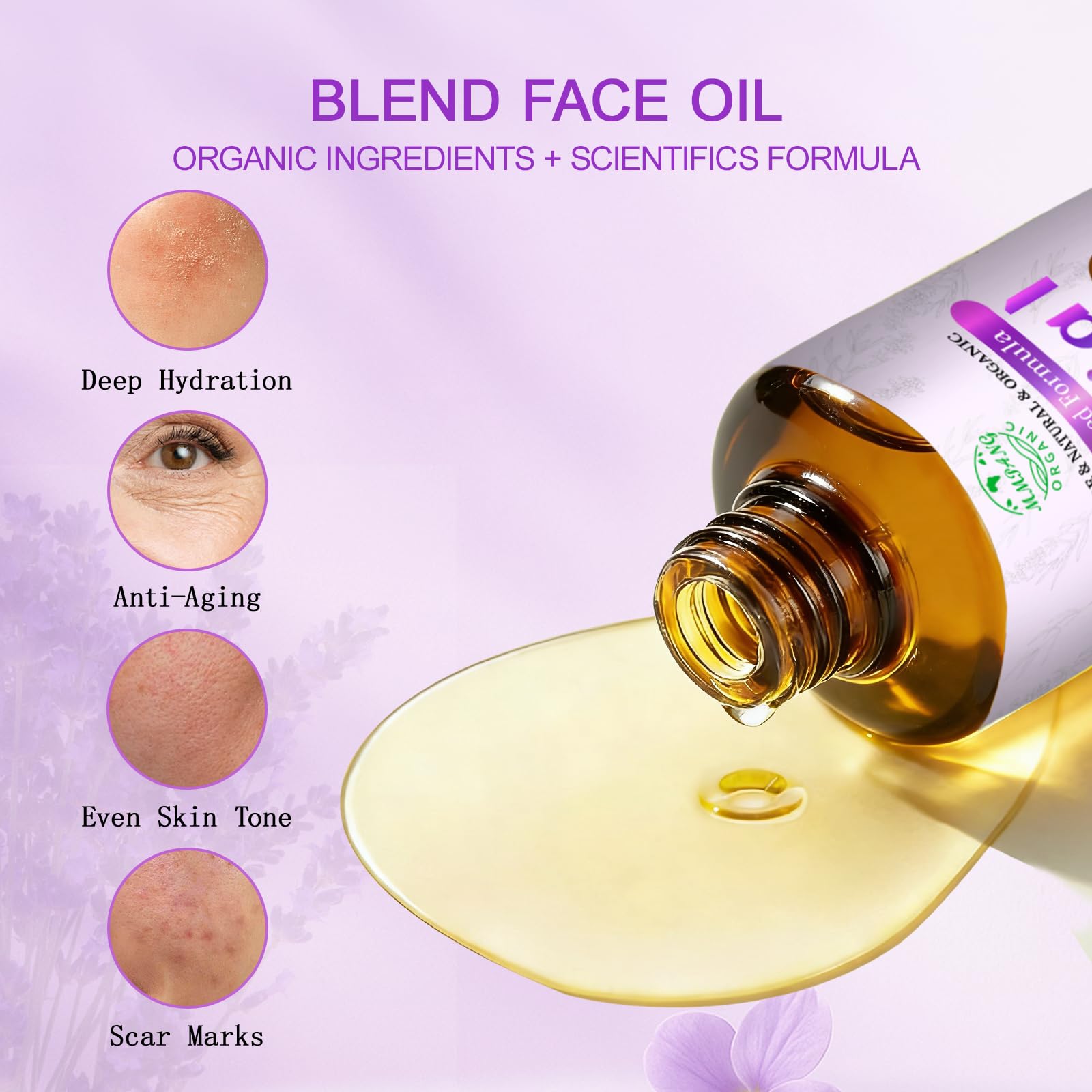 MMPANG Lavender Oil dropper dispensing lightweight hydration.