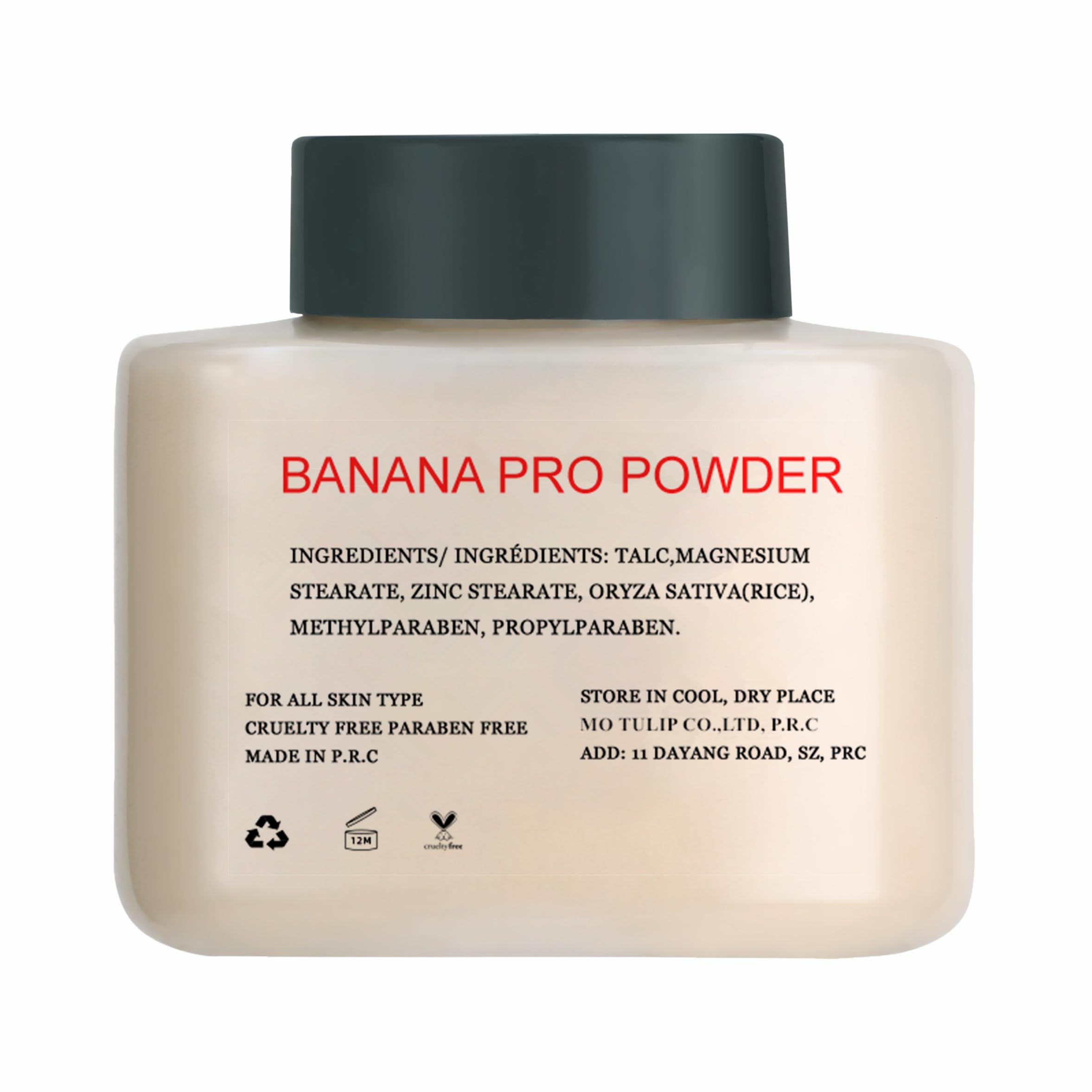 MO TULIP Banana Pro Baking Powder packaging emphasizes portability
