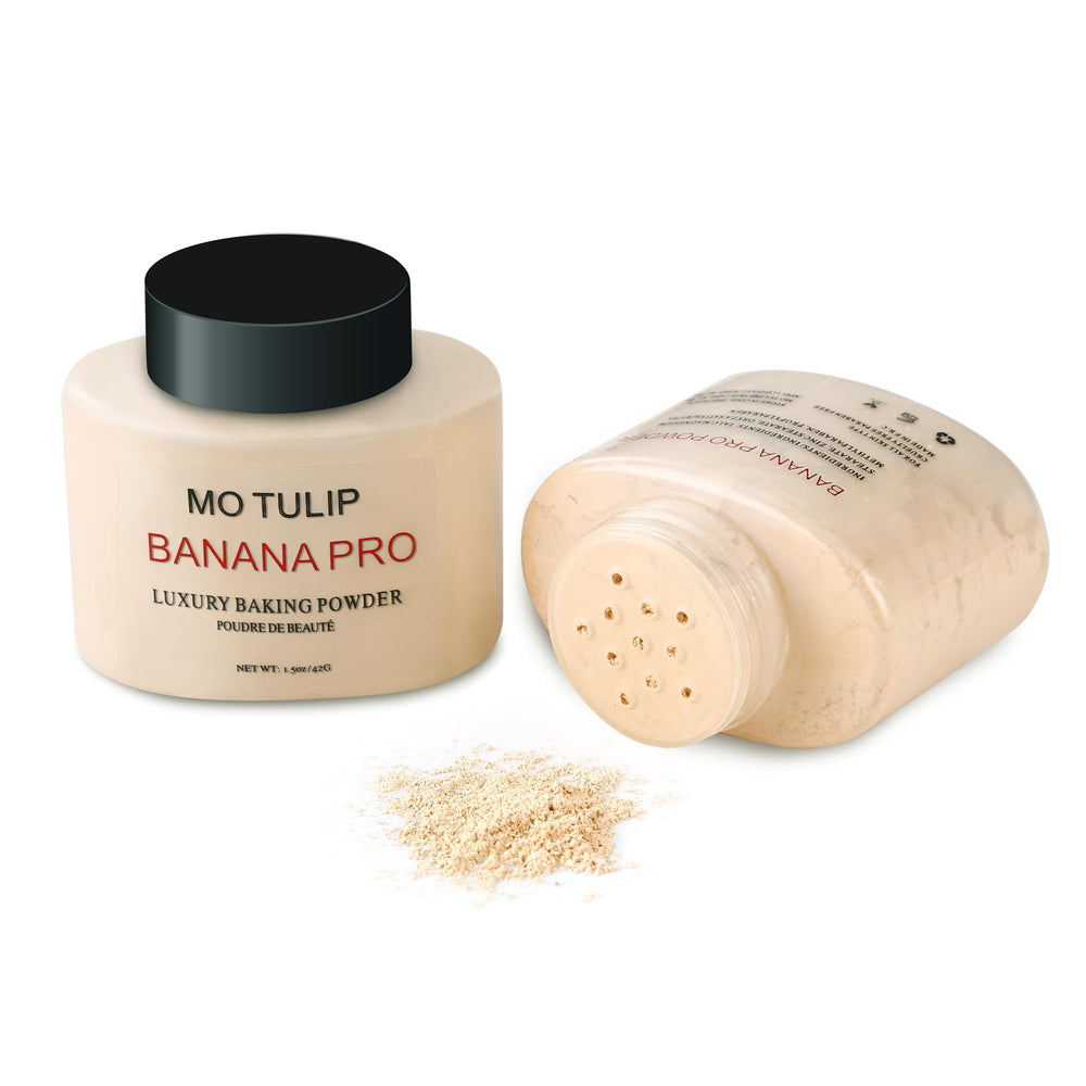 MO TULIP Banana Pro Baking Powder texture swatch showing silky blend