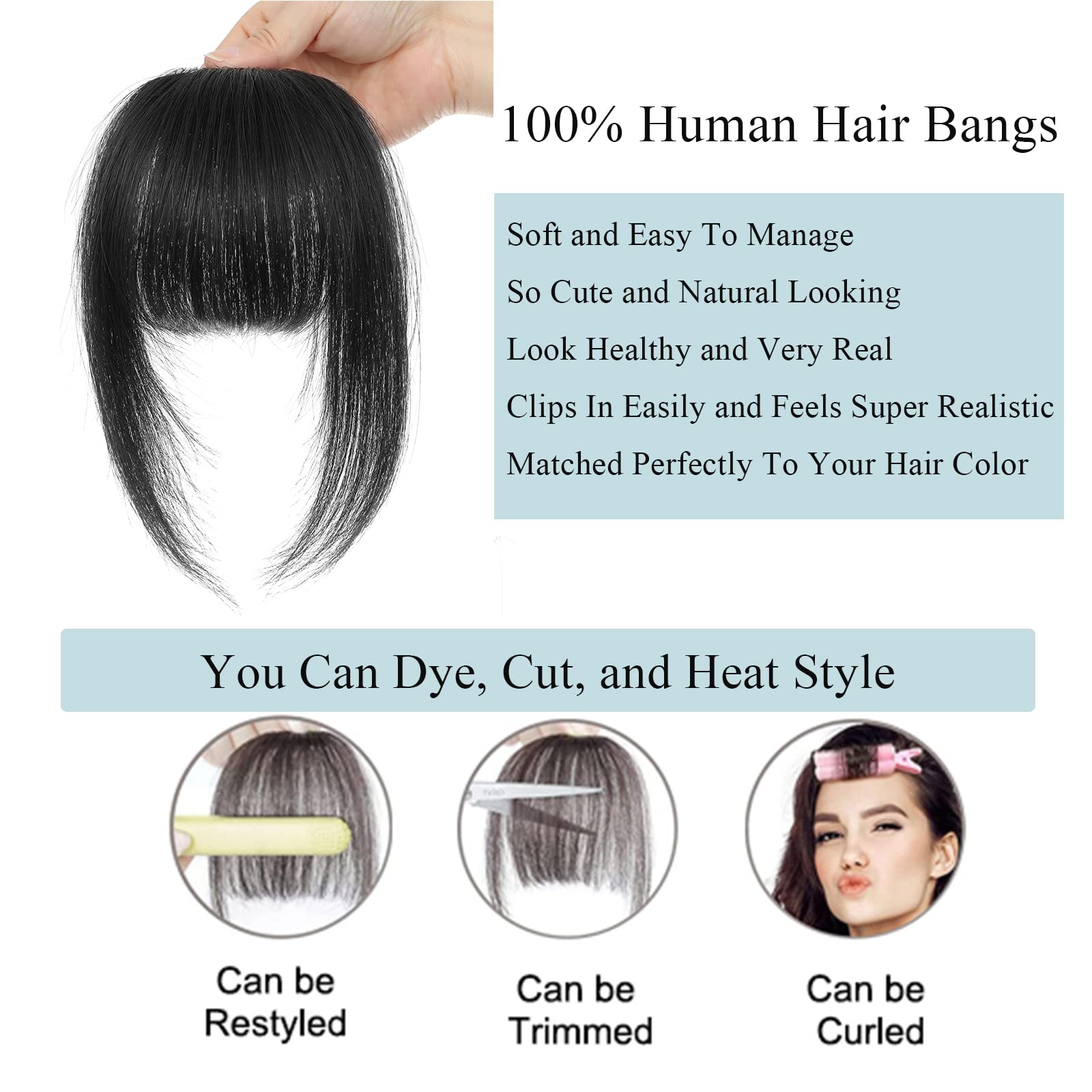 MOCA HAIR clip-in bangs close-up highlights secure, comfortable clips