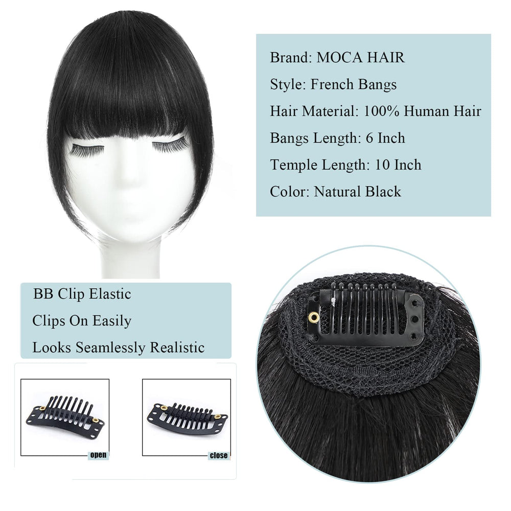 MOCA HAIR clip-in bangs side profile demonstrates discreet integration