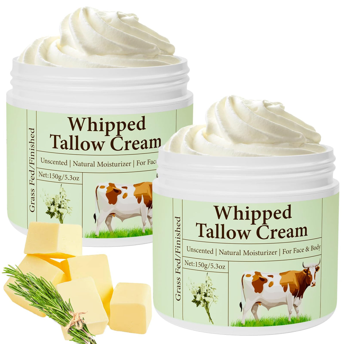MOCKGVY Beef Tallow Balm jar front view, nourishing skin option.