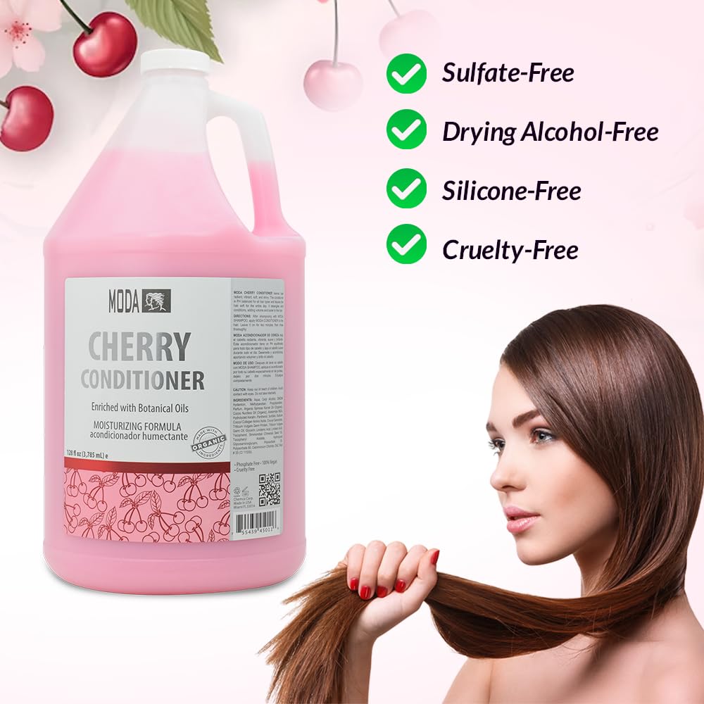 MODA shine conditioner leaves hair luminous with a healthy glow.