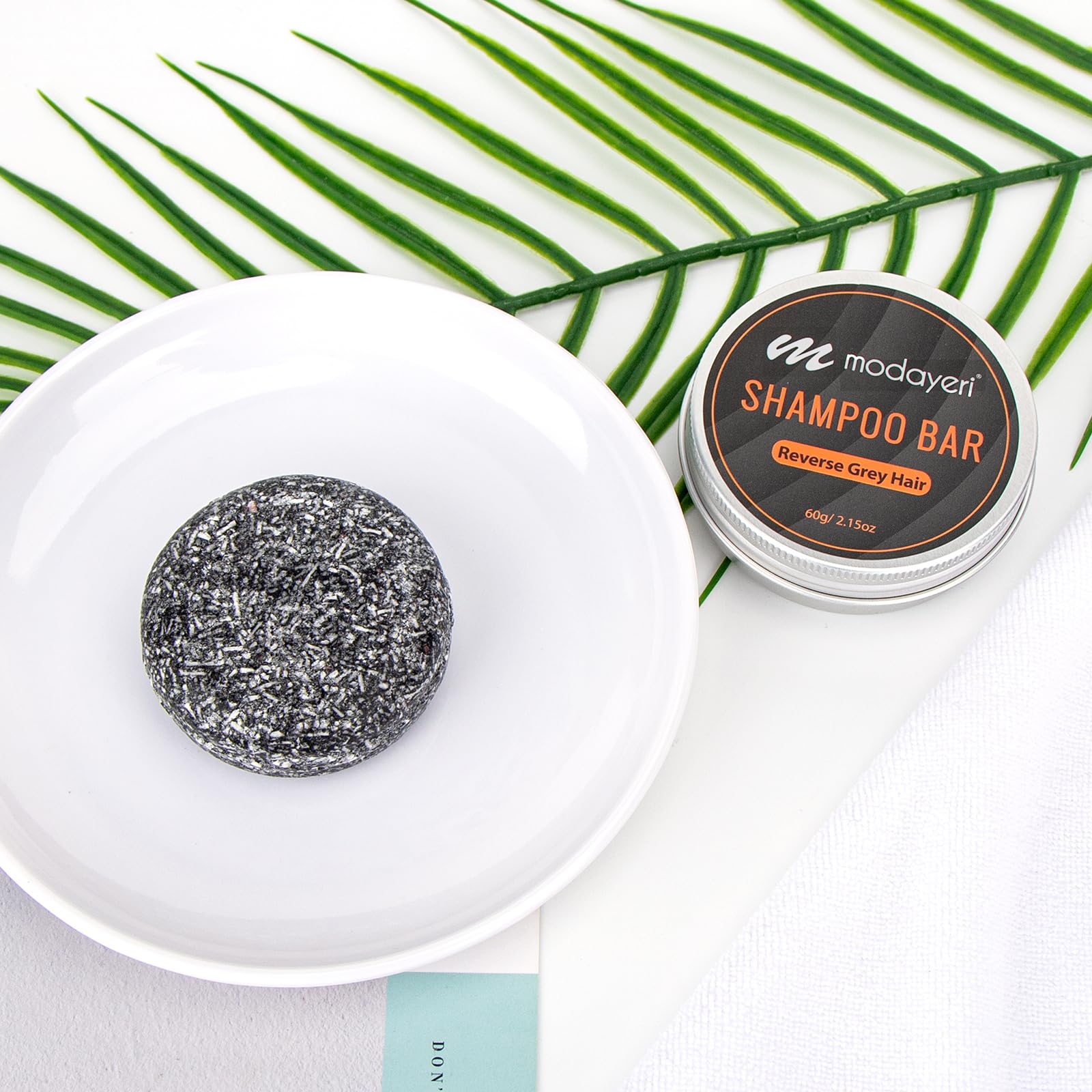 Modayeri Reverse Grey Hair Bar Shampoo sustainable packaging reduces waste
