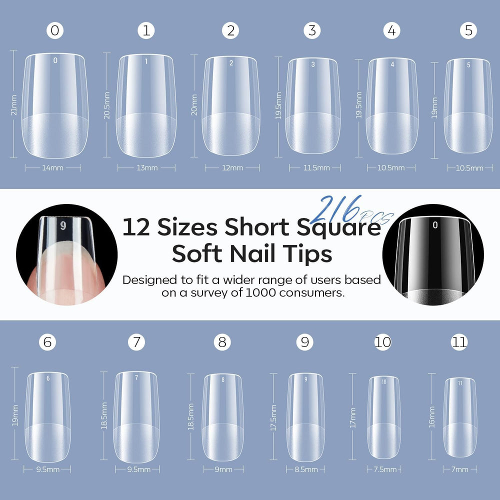 Modelones 12-size variety supports safe, finger-specific extensions.