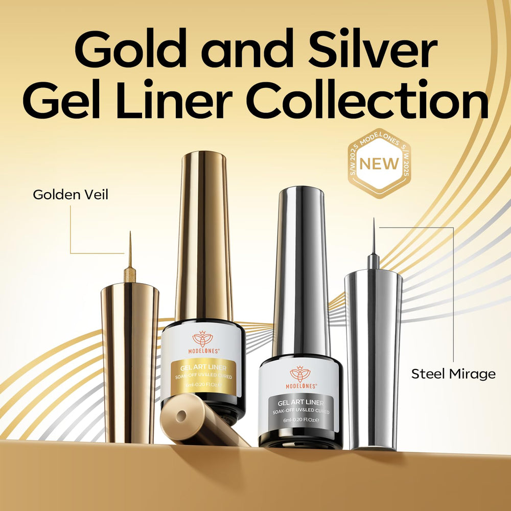 Modelones 3D shimmer effect adds depth to nail art.