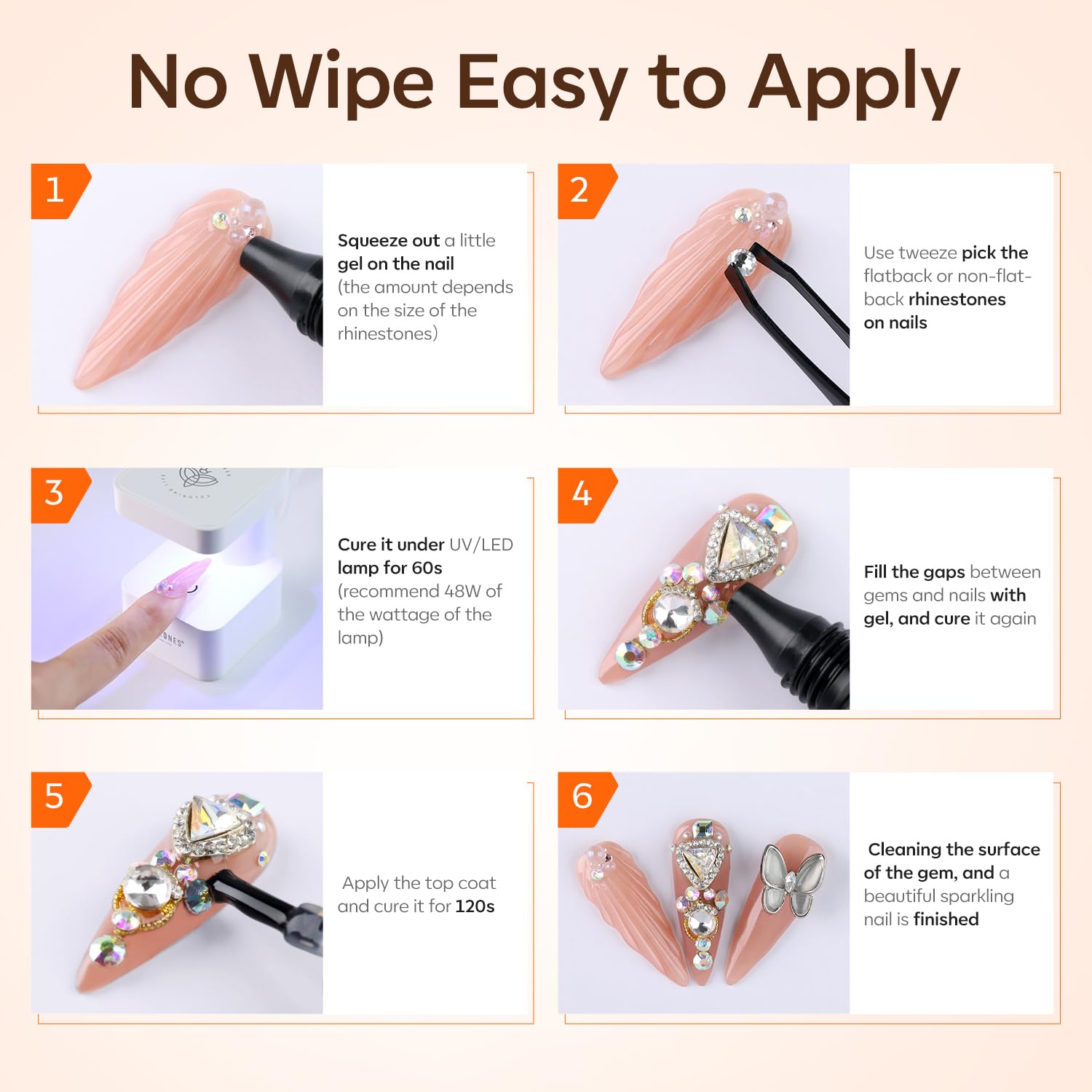 Modelones 4-in-1 glue provides long-lasting adhesion for intricate nail decorations.