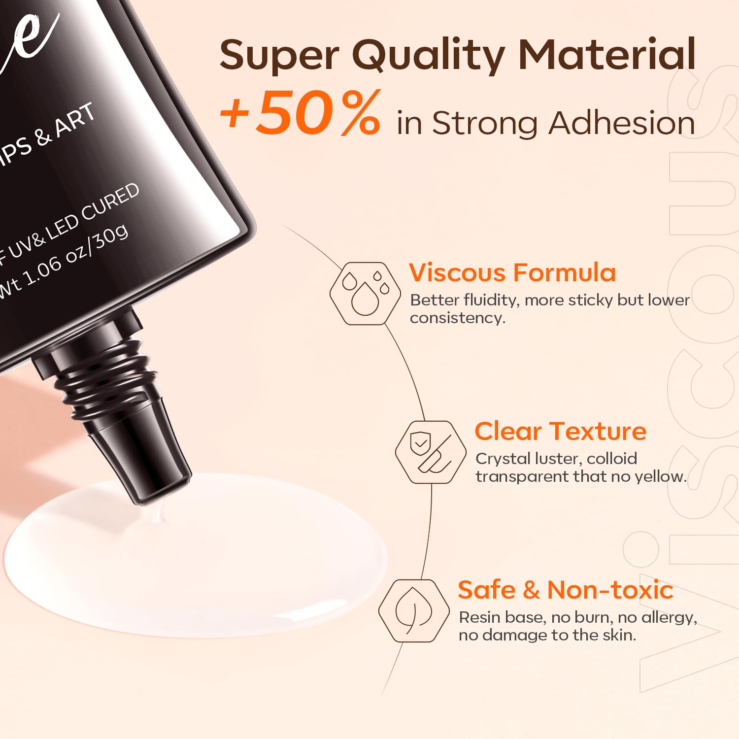 Modelones 4-in-1 Rhinestone Glue soft tube design enables clean, mess-free use.