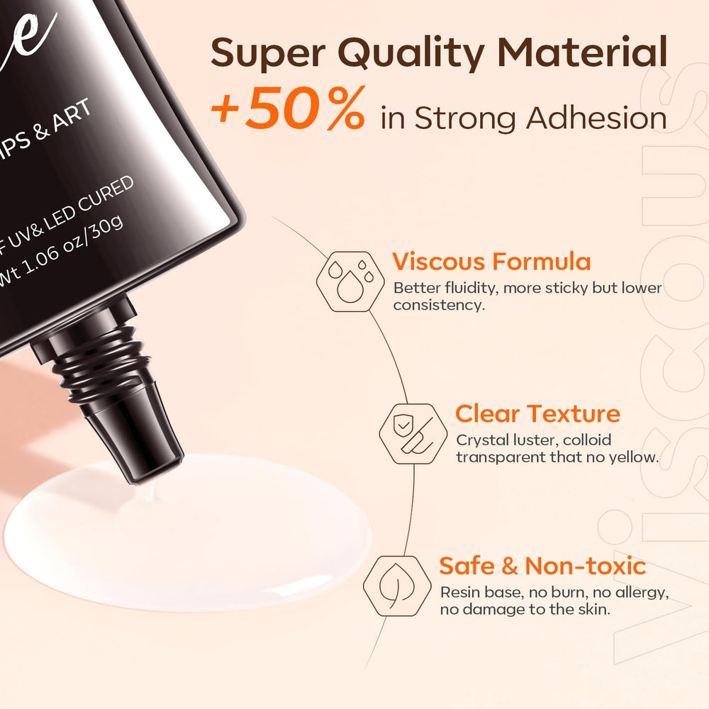 Modelones 4-in-1 Rhinestone Glue soft tube design enables clean, mess-free use.