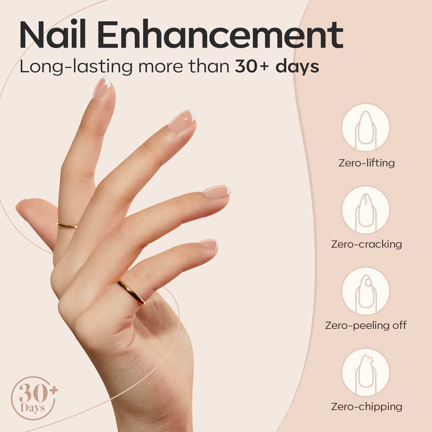 Modelones 8-in-One Builder Gel shapes and defines natural nails.