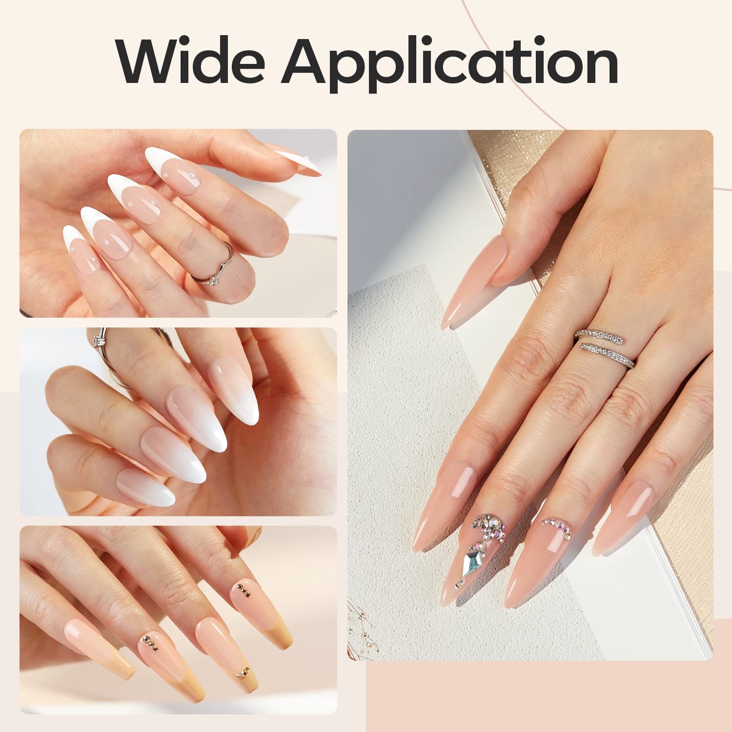 Modelones 8-in-One Builder Gel smooth, glossy finish.