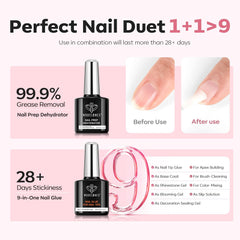 Modelones 9 in one nail glue for versatile, long lasting application.