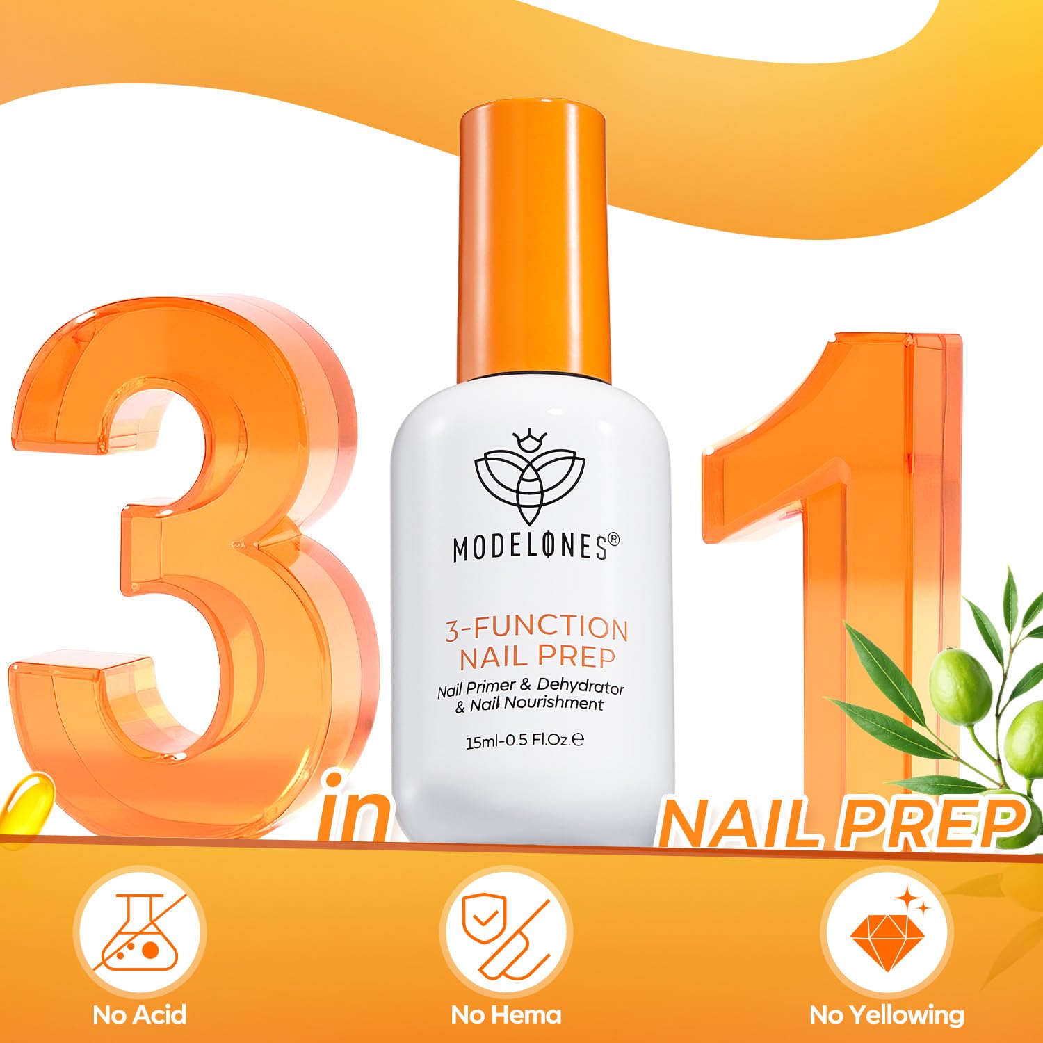 Acid-free and HEMA-free formula for safer nail prep