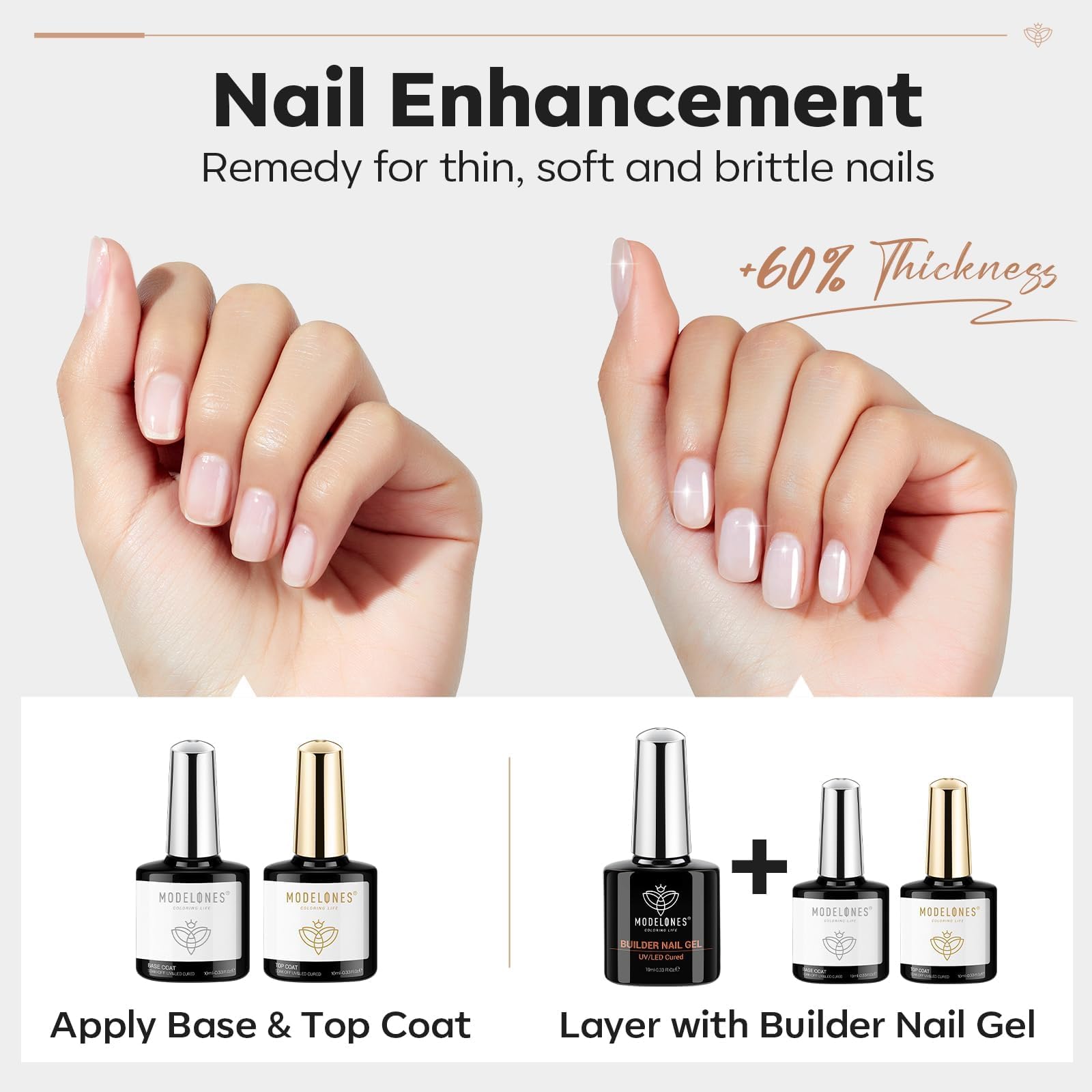 Modelones acid-free base coat 10ml enhances adhesion safely.