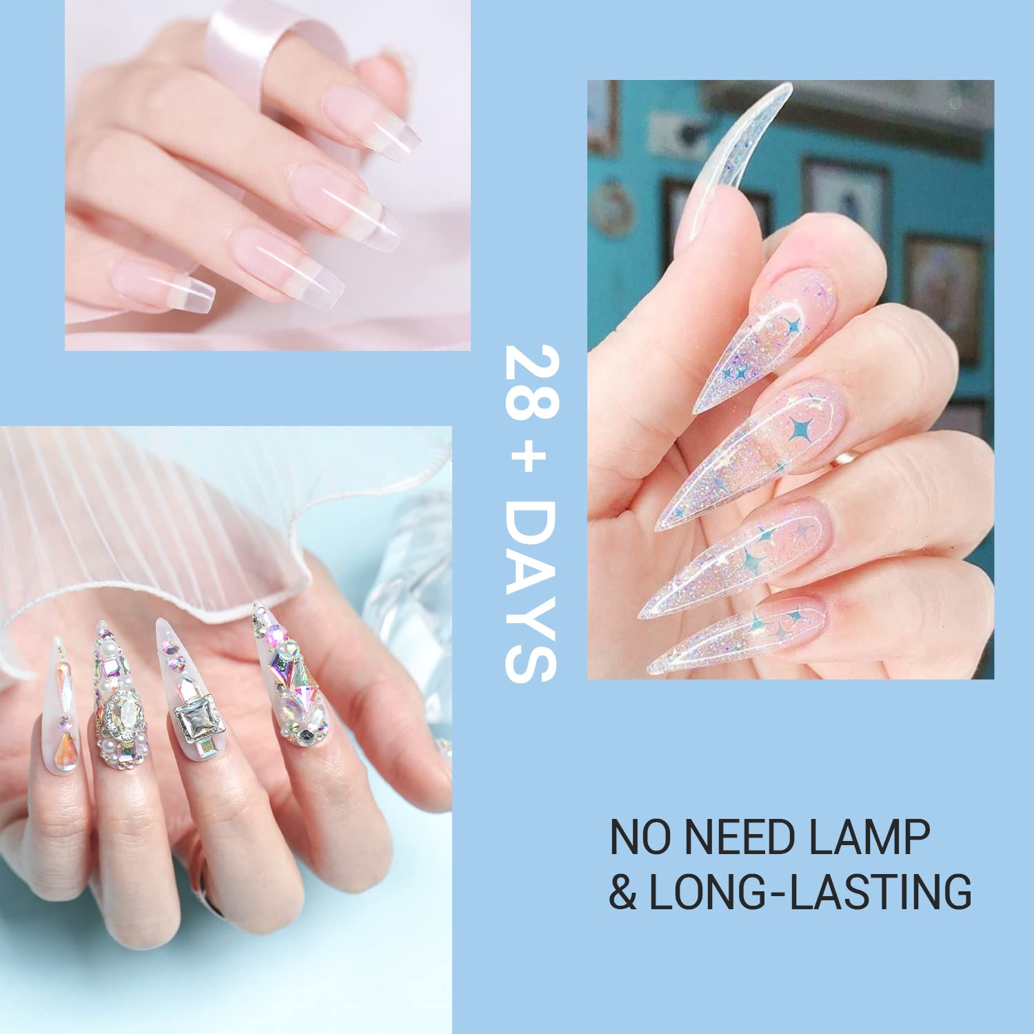 Modelones acrylic powder close-up with salon-like at-home manicure