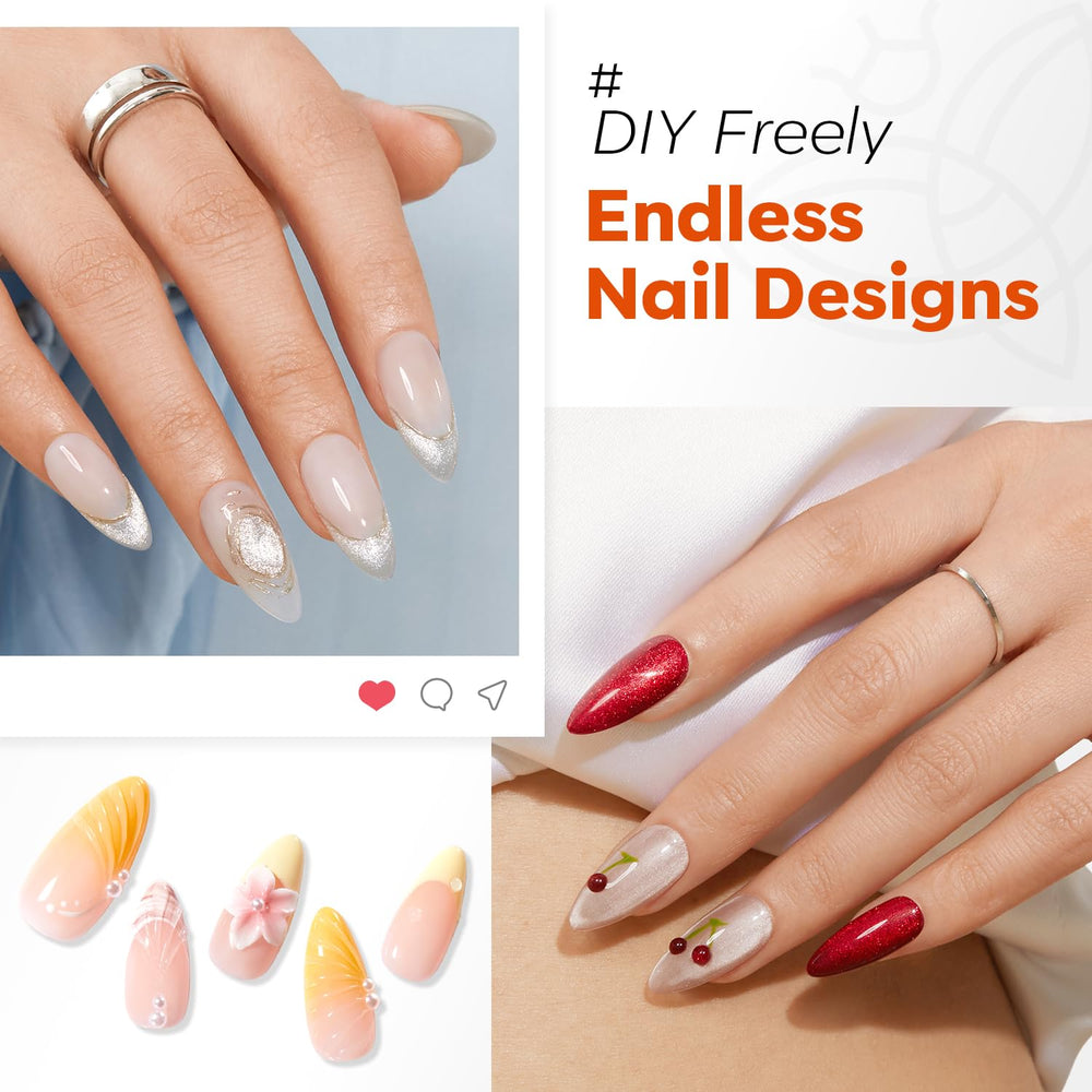 Modelones Almond tips ensure smooth, natural look with stable adhesion.