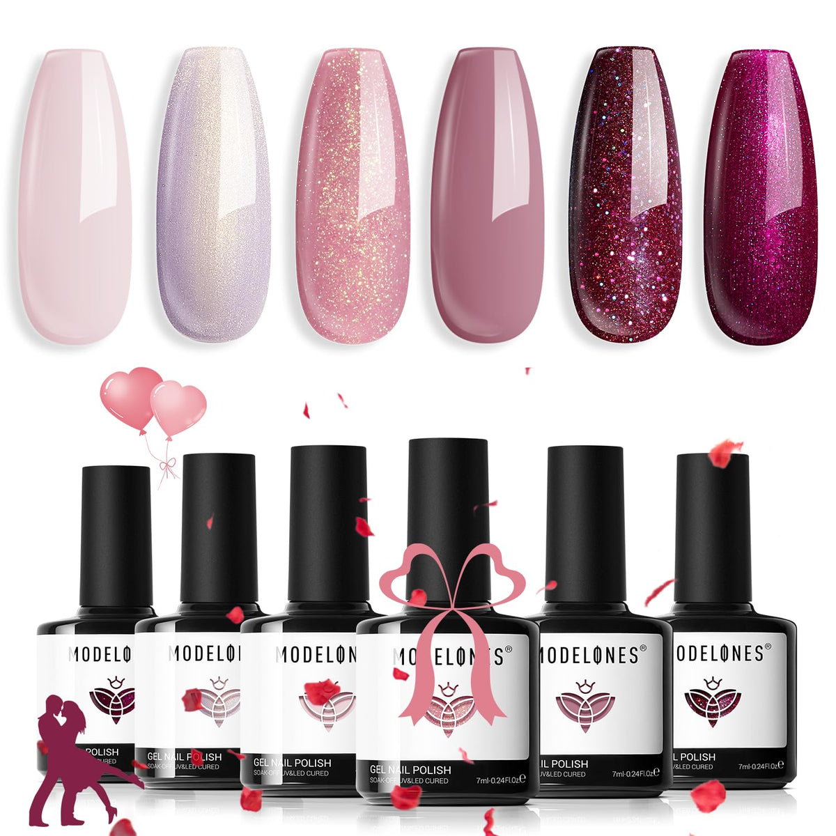 Modelones aurora galaxy gel polish for dazzling nail art with chameleon glitter.