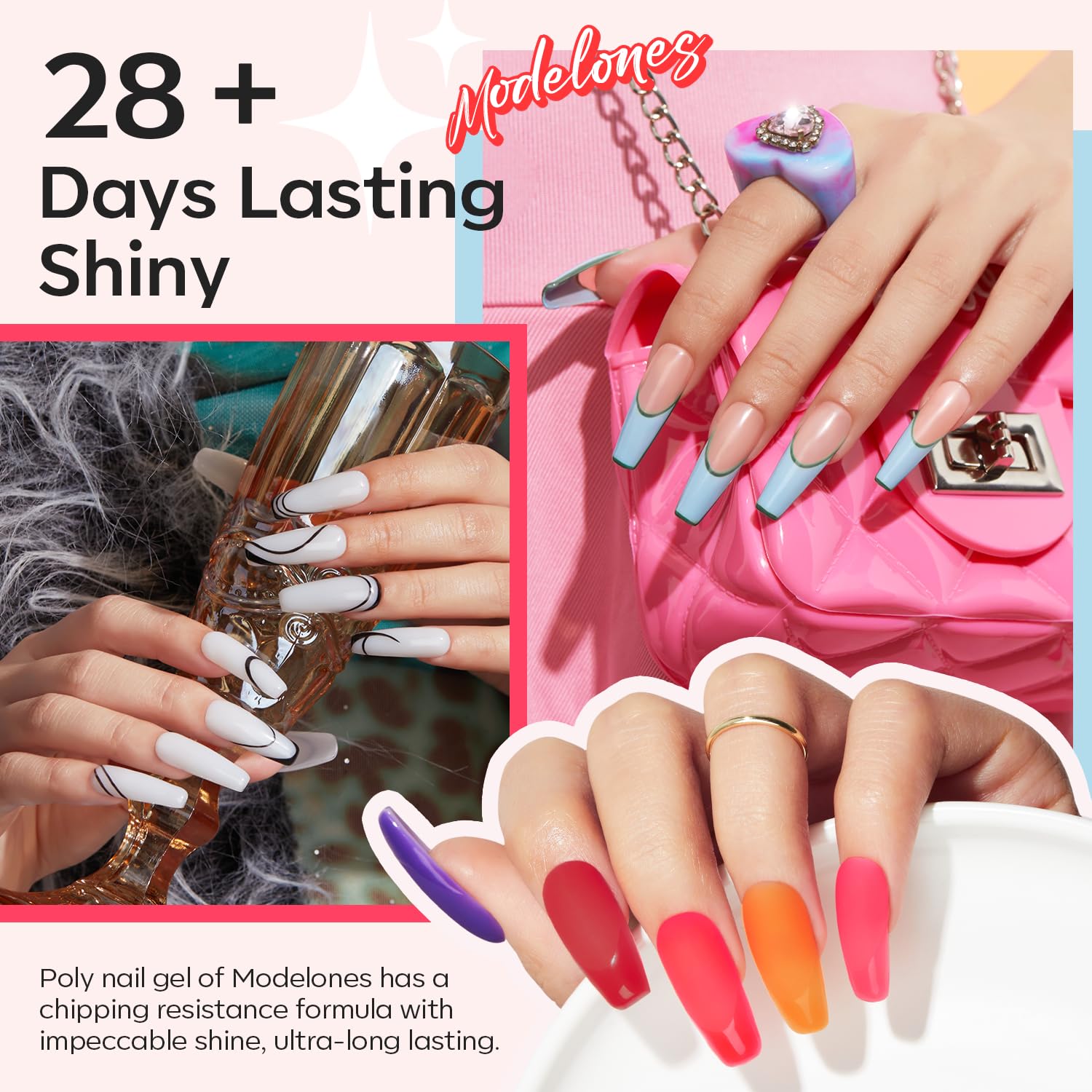 Modelones base and top coat set improves adhesion and shine.