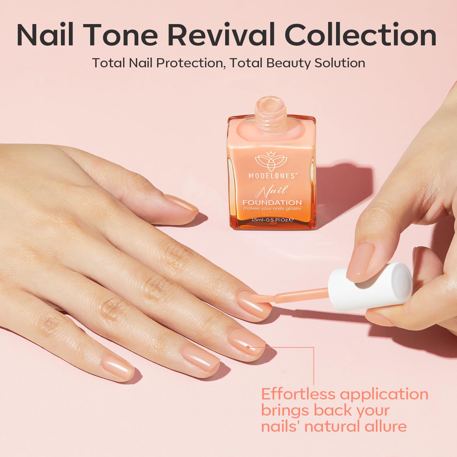 Modelones before-and-after nails show repair effect.