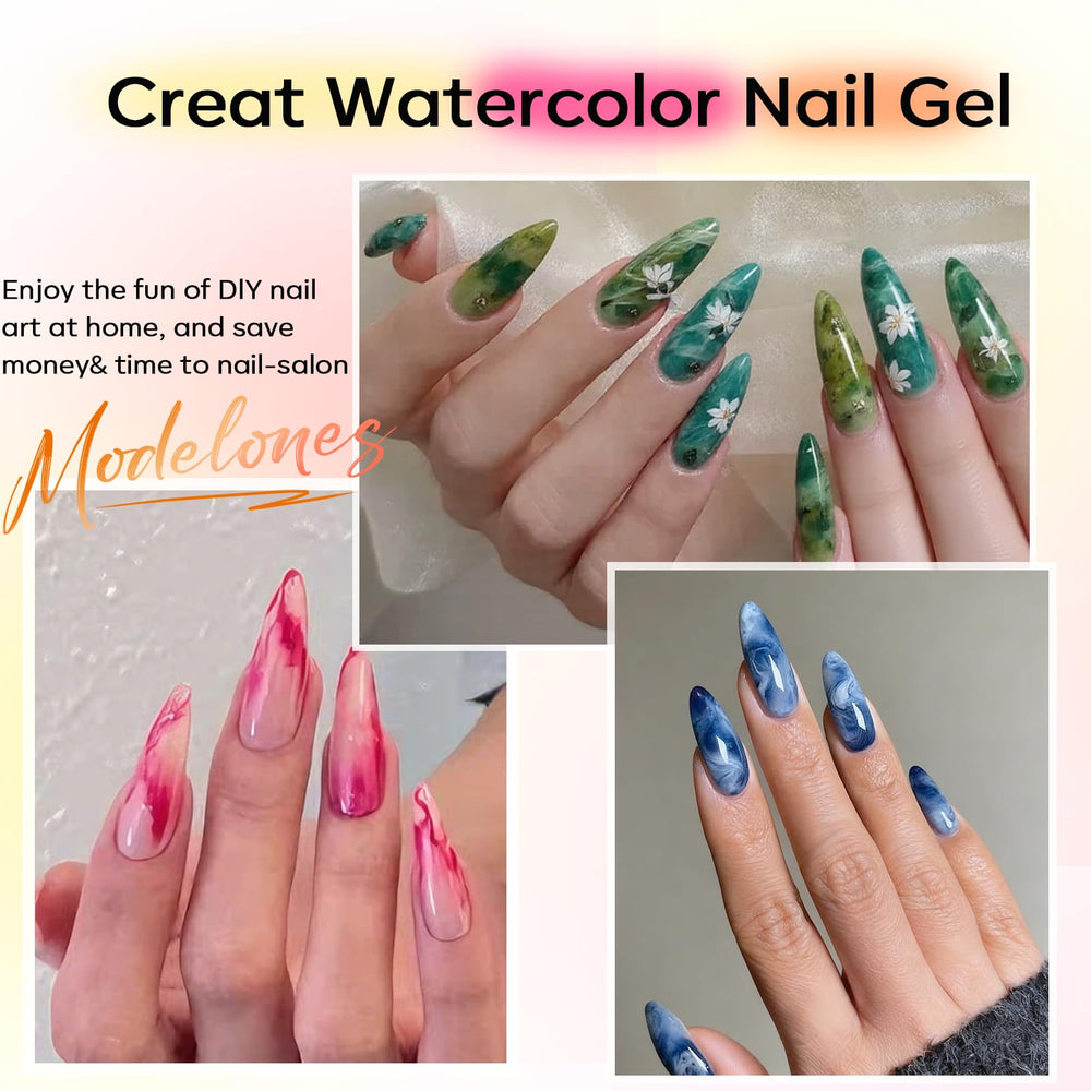 Modelones tortoise pattern designs using blooming gel.