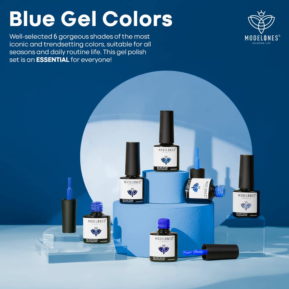 Modelones blue Christmas color-changing gel showcasing festive mood shifts