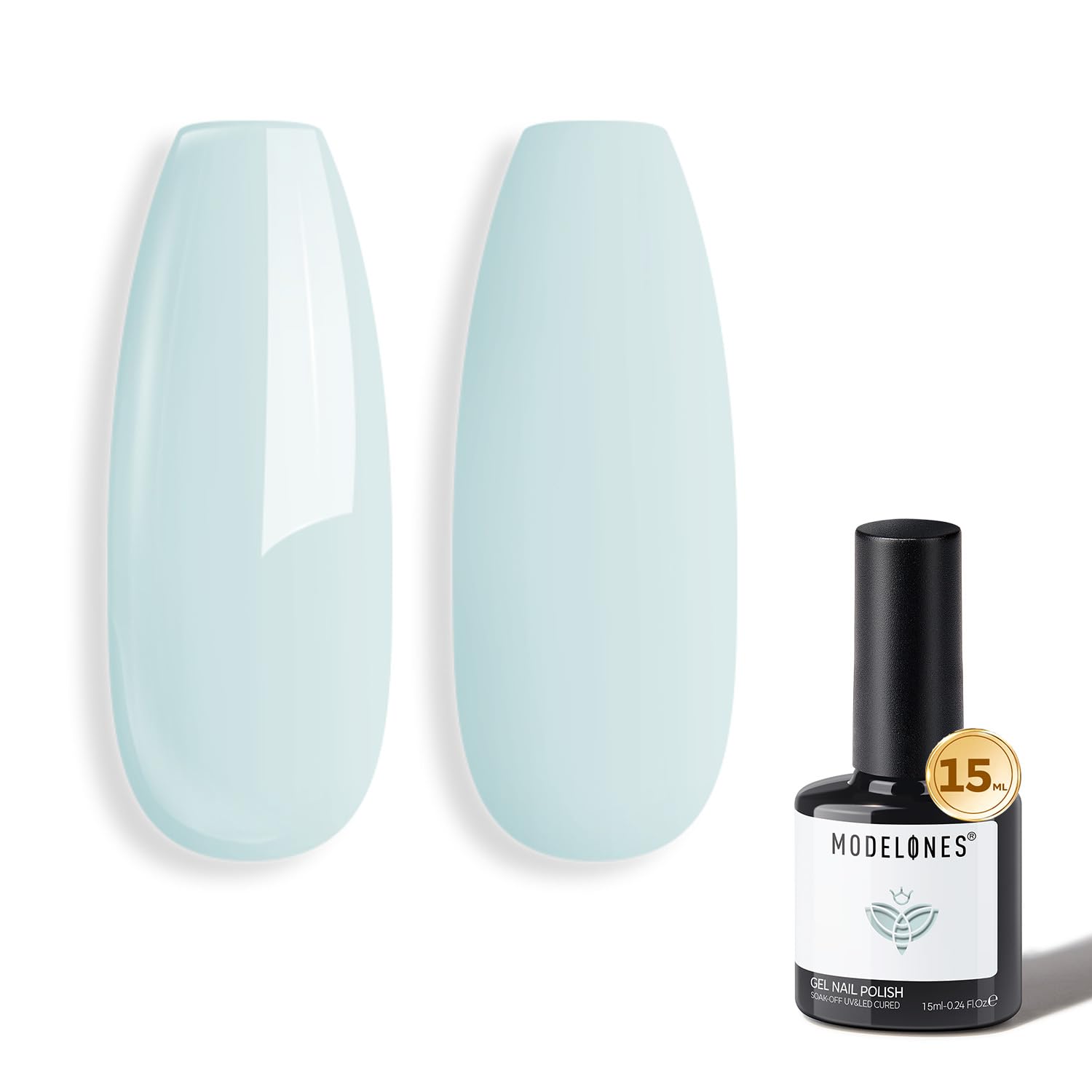 Modelones blue gel nail polish bottle with vibrant blue color for salon or home manicures