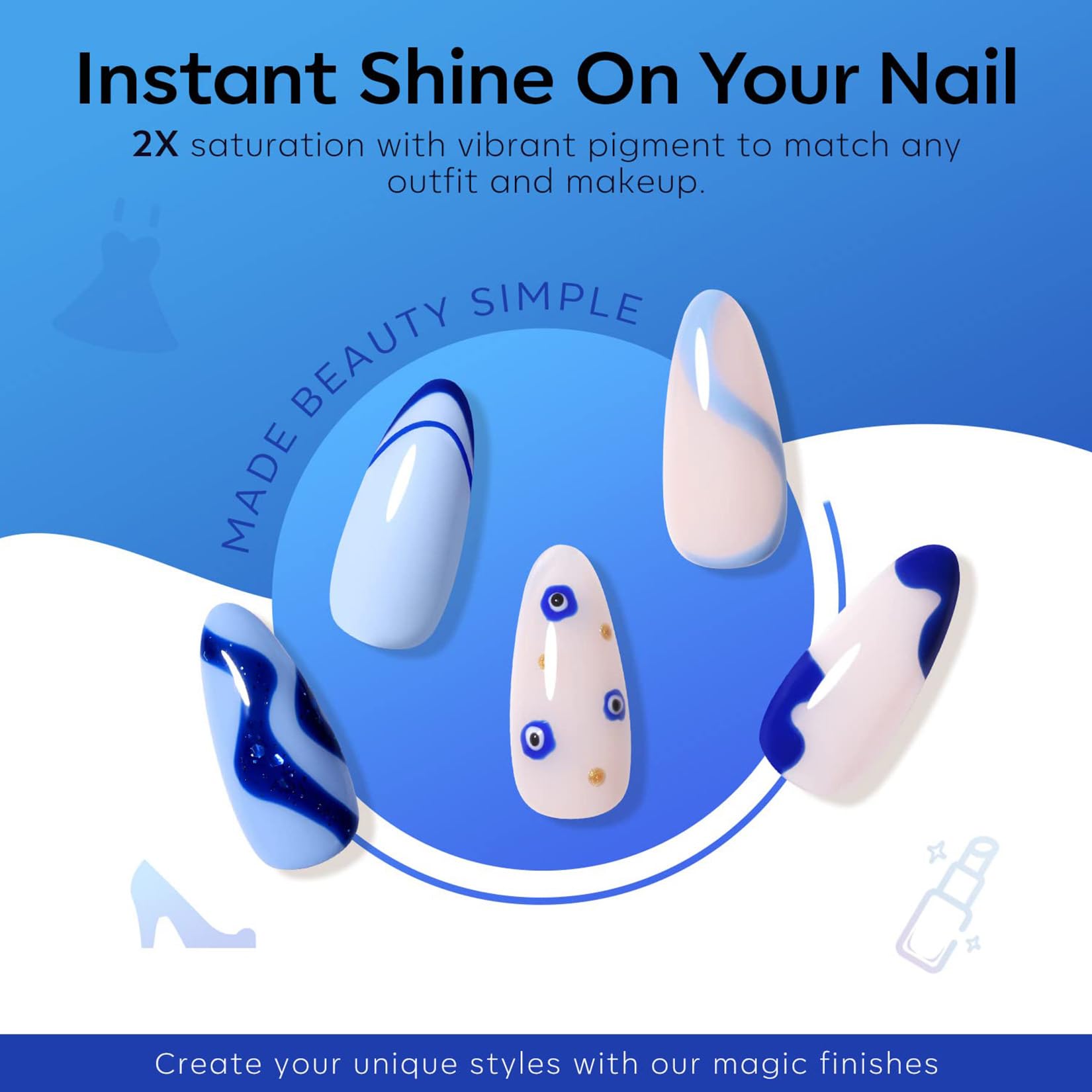 Modelones gel polish in light turquoise for a fresh ocean look.