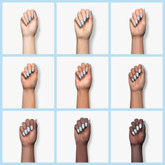 Modelones blue gel polish swatches displaying rich color