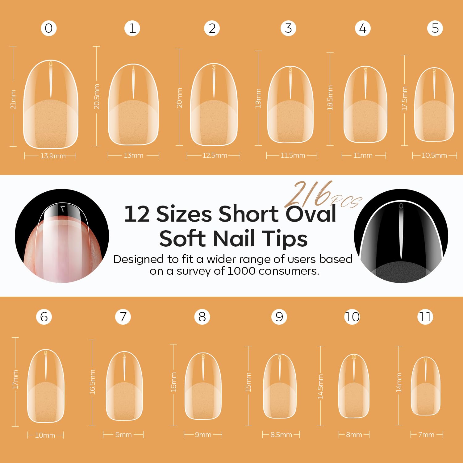Modelones break-resistant nail tips provide sturdy length and durable wear.