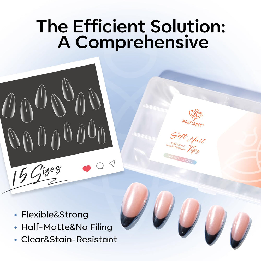 Modelones breathable and durable tips for comfortable wear and natural look.